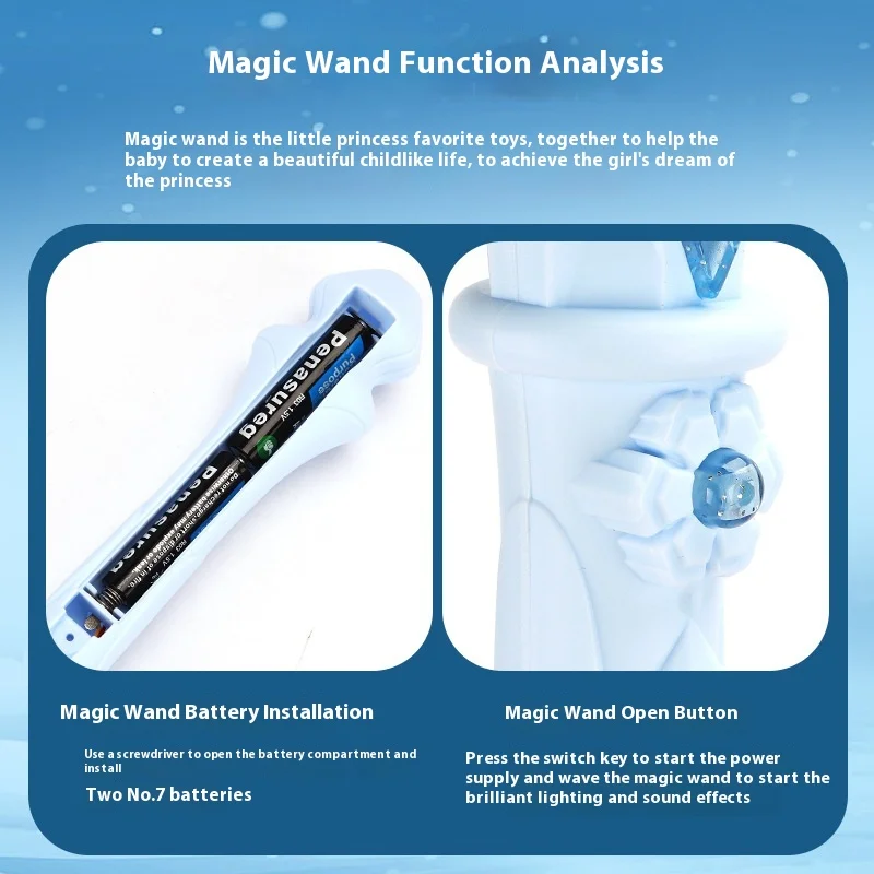 Disney  Princess Magic Wand Frozen Sound And Light Fairy Wand Girl Balara Magic Wand Children\'S Luminous Toy