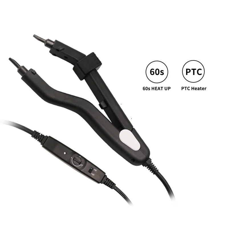 Loof Adjustable Temperature 220℃ Smart Mini Heating Tip Hair Extension Iron, Fusion Hair Extension Iron Keratin Bonding Tools