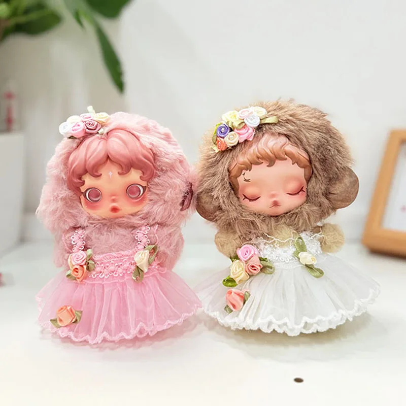 

Clothes For 4th Gen Mini LABUBU 17cm Garden Of Light Series Sparkly Tulle Butterfly Fairy Dress With Hair Accessory Set