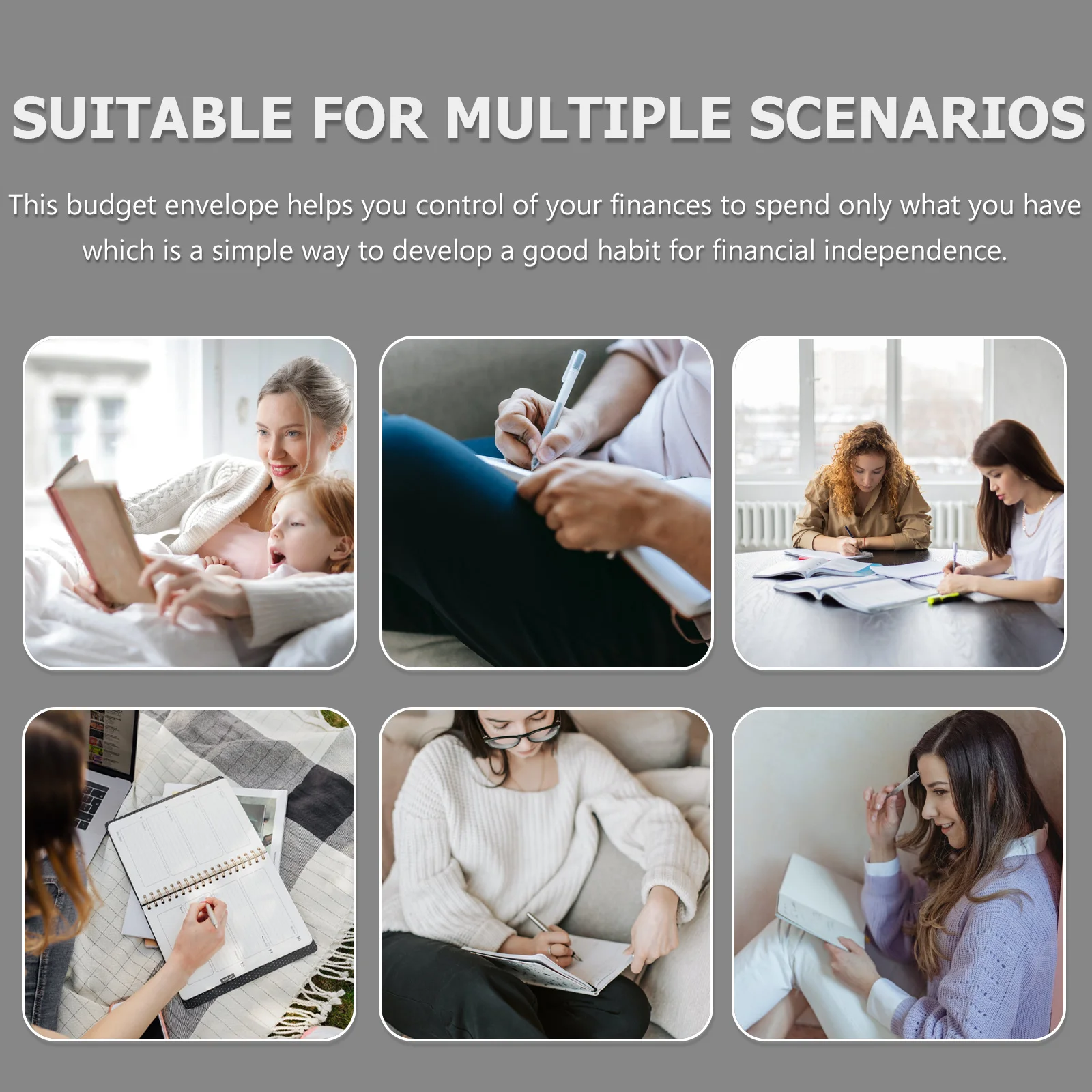 1Set Cash Envelopes Portable Loose-Leaf Expense Tracking Sheets Personal Finance Management Account Book