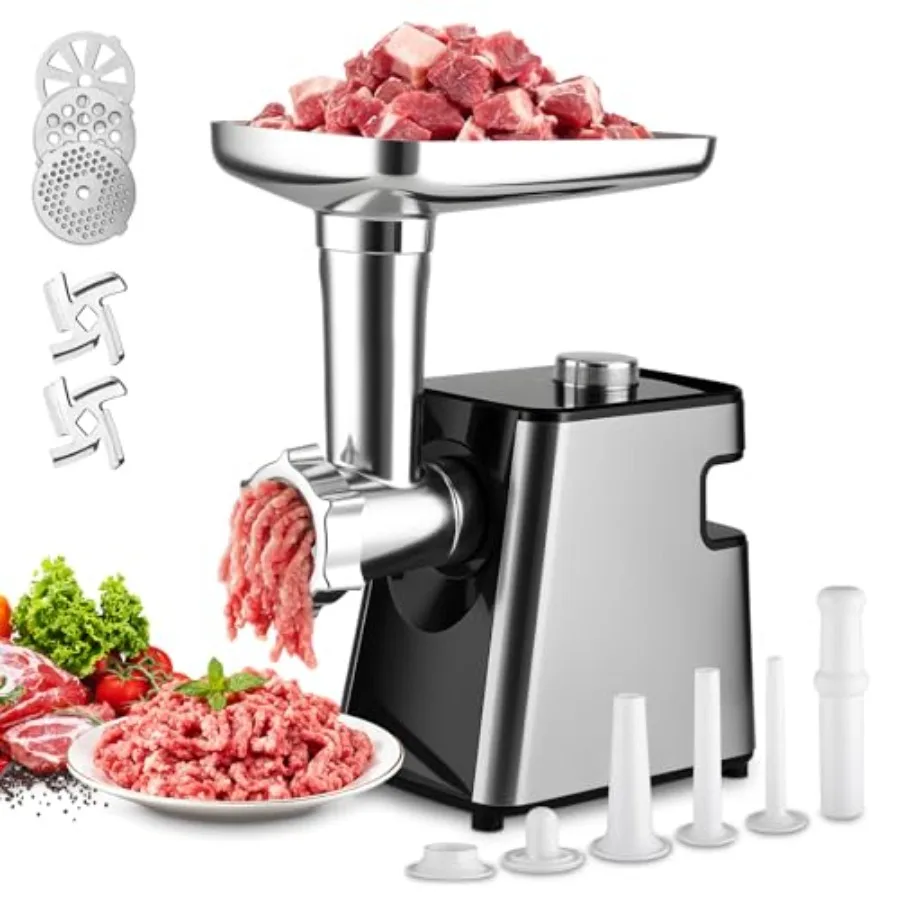 

Home Kitchen Restaurant Meat Grinder - 350W Powerful Motor for Easy Grinding Meat Sausage Meatballs Making Stainless Steel Blad