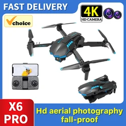 Mini Dron X6 Pro 4K inteligente, evita el plegado, cuadricóptero con cámara dual, Control remoto, helicóptero, paquete de regalo de juguete, más Color Bo