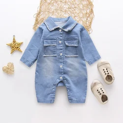 IENENS Kids Baby Boy Jumper Girls Clothes Pants Denim Long Jeans Overalls Toddler Infant Jumpsuits Newborn Clothing Tracksuits