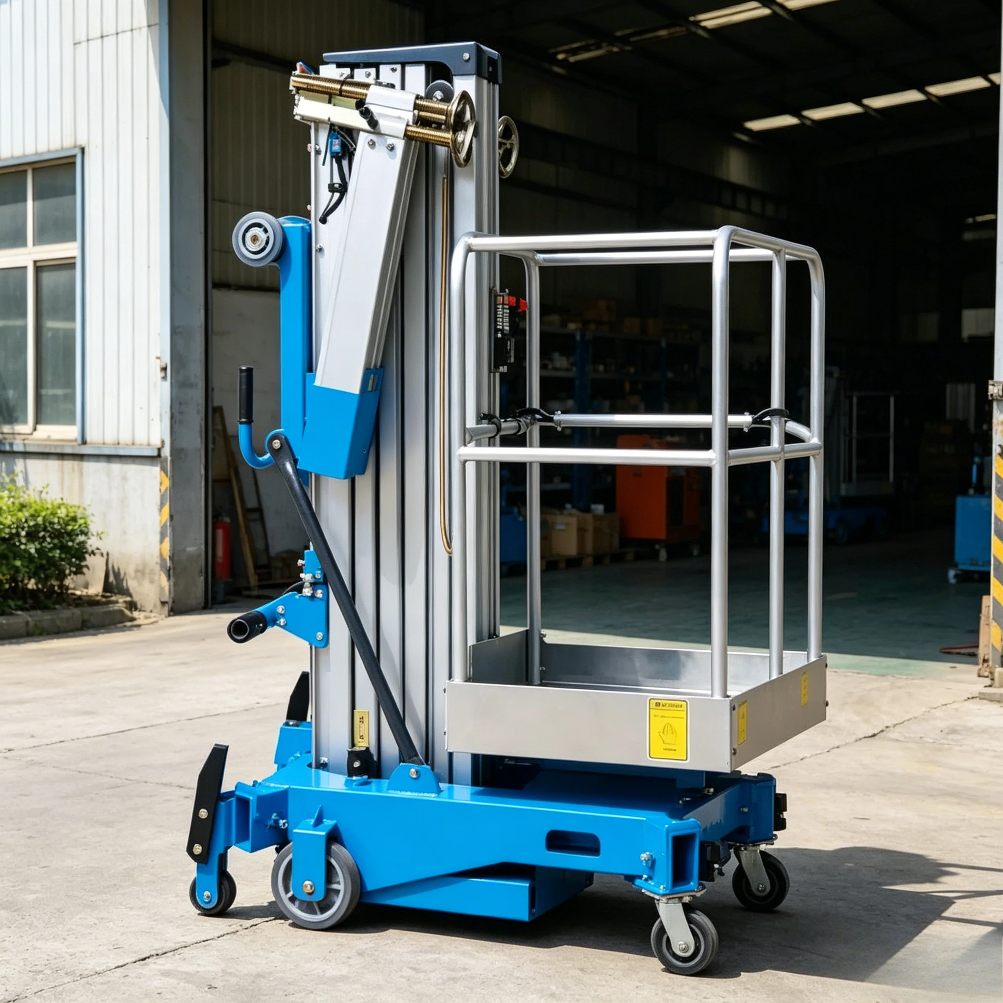 4M 6M 8M 10M 12M Aerial Work Electric Aluminum Alloy Single Mast Lifting Platform for Window Cleaning for Indoor Work Customized