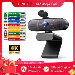 4K Webcam 1080P 60fps Web Camera EMEET USB Camera with Mics for Computer/PC/Laptop Autofocus Video Camera for Zoom/Teams/OBS