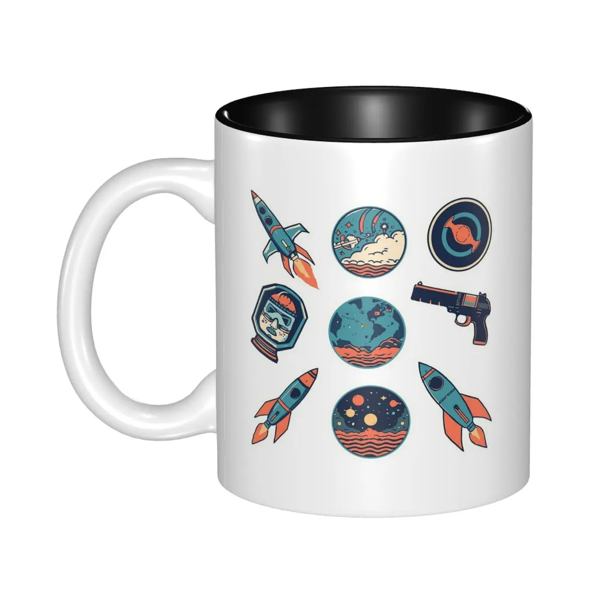 

Кружка в стиле ретрофутуризма, забавные керамические кофейные чашки, чайные кружки, кружки для молока, посуда для напитков, подарки для друзей