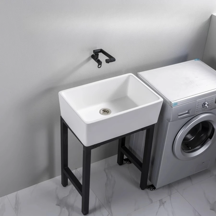 

Balcony laundry basin without faucet hole deepening sink ceramic basin stable integrated outdoor small apartment outdoor