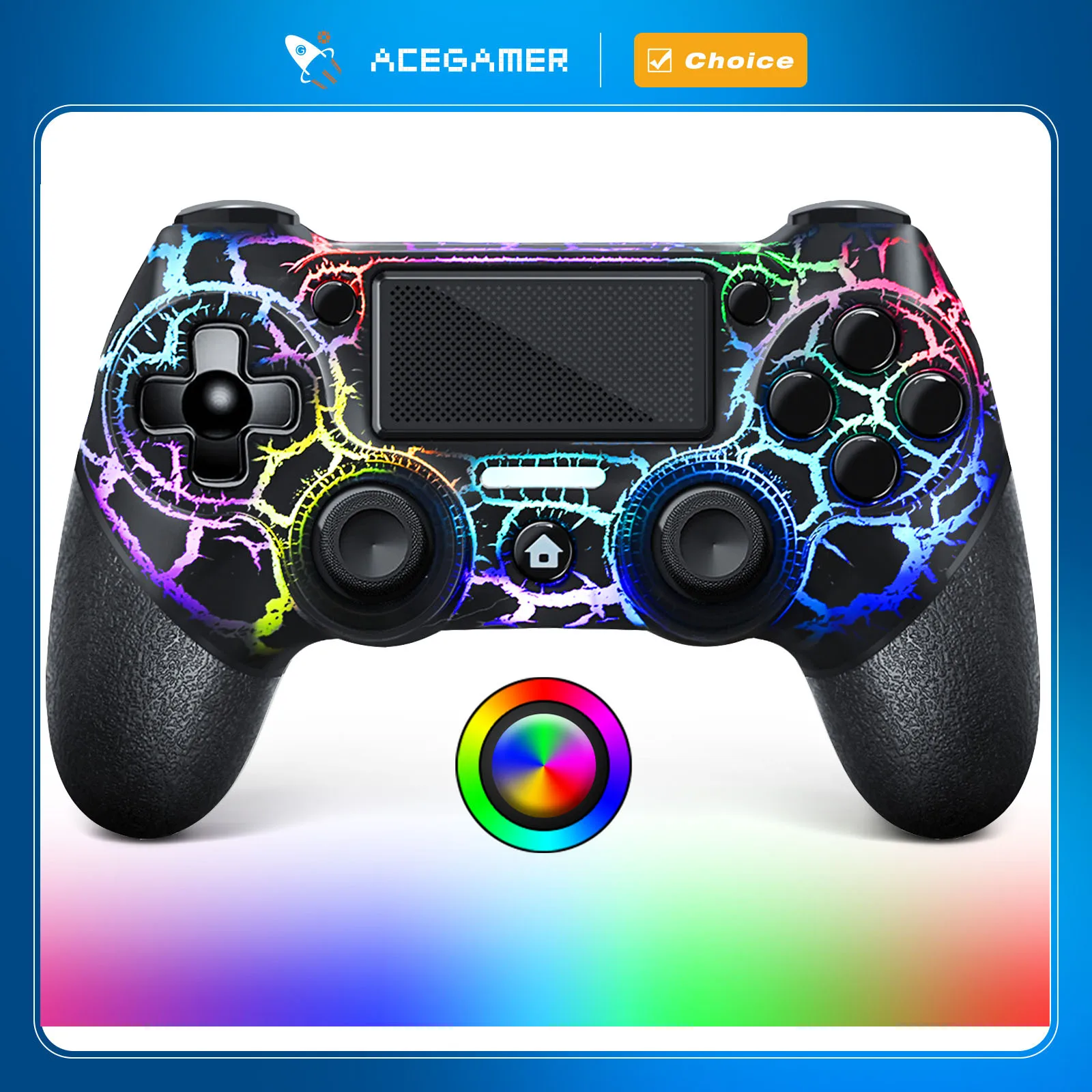 AceGamer manette de jeu sans fil double Vibration avec pavé tactile contrôleur Bluetooth pour PS4/PS3 Console ordinateur PC/Steam/IOS/Android