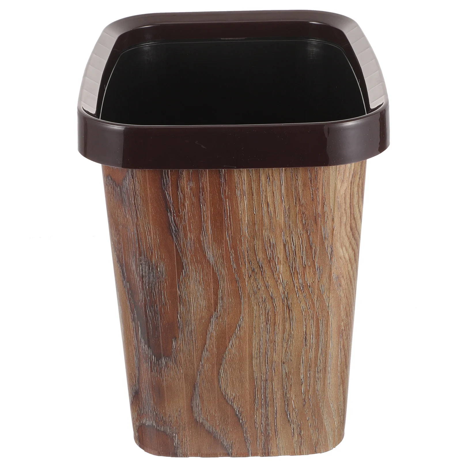 

Imitation Wood Grain Trash Can Retro Style Large Opening Bedroom Kitchen Office Waste Bin Household Garbage Container Reusable