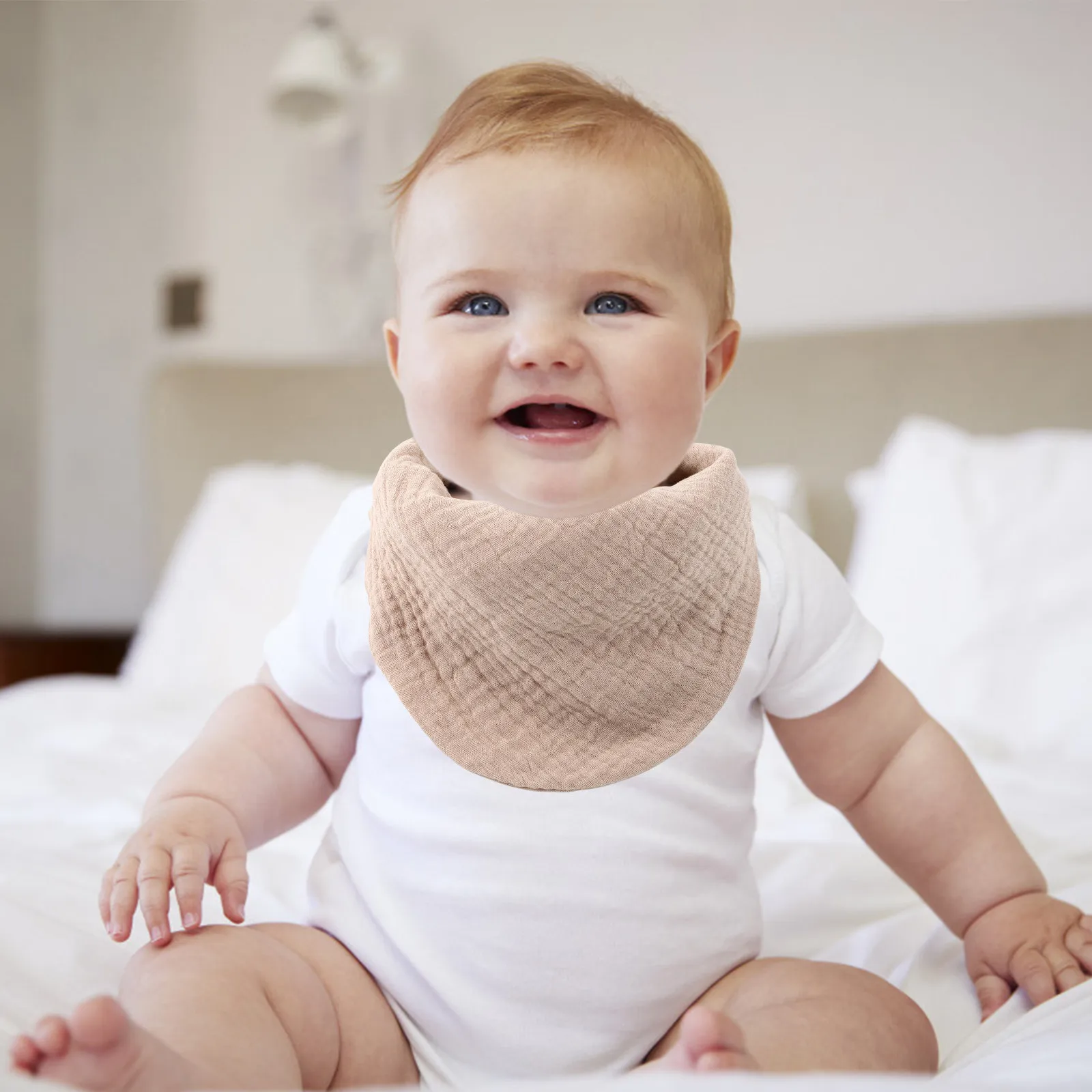 

4Pcs Premium Soft Cotton Baby Bibs for Drool and Messy Feedings Infant Eating Bib Scarf Comfortable Lightweight Kids Saliva