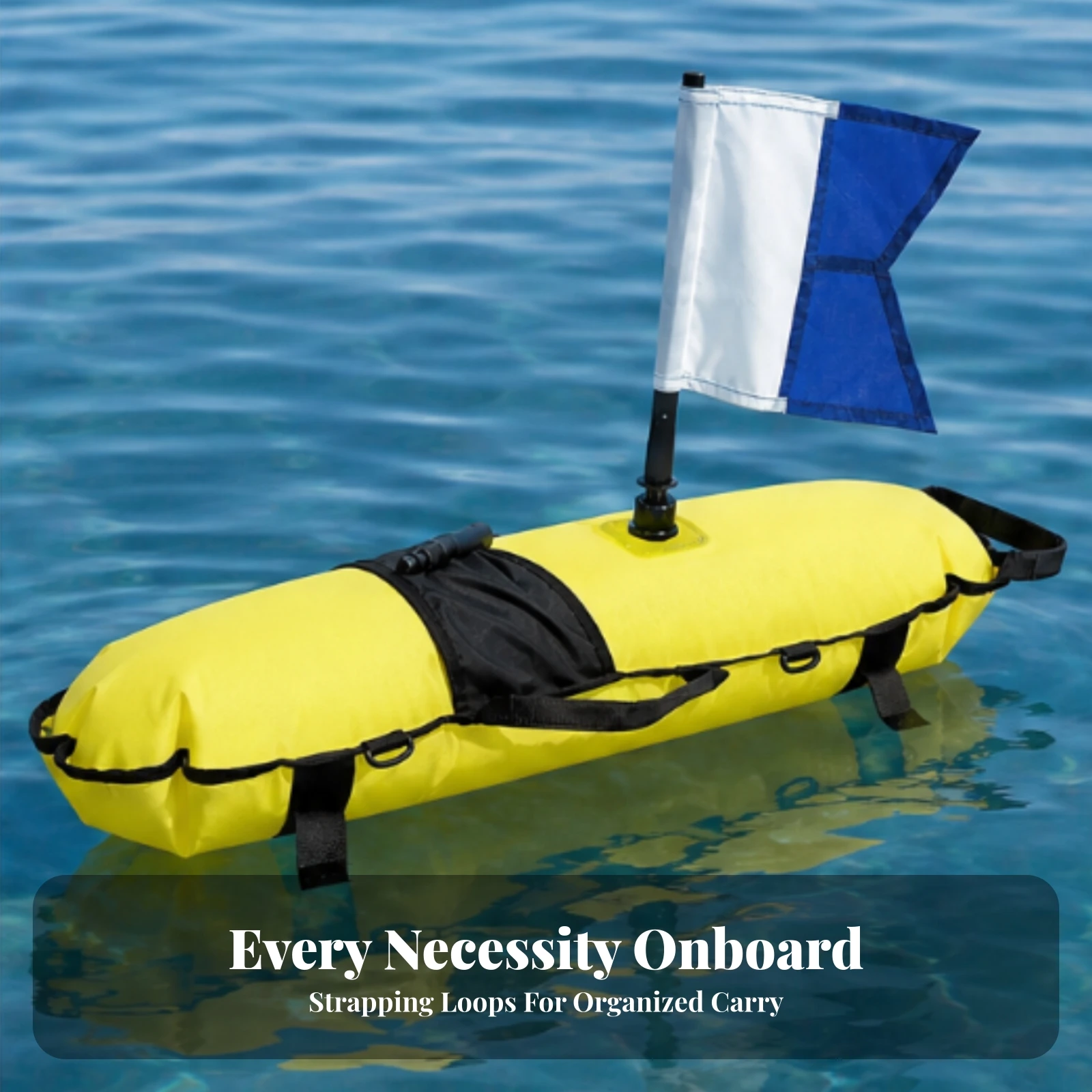 Inflatable Nylon Diving Buoy Hi-Visibility Inflatable Dive Buoy with Marker Flag SMB Puncture-Resistant for Freedivers