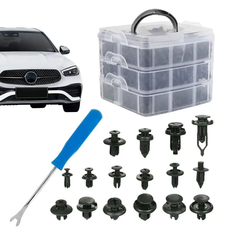 

625Pcs Plastic Bumper Clips Repair Tools Car Clips Rivets Fasteners Auto Push Type Pin Retainer Trim Kit With Fastener Remover