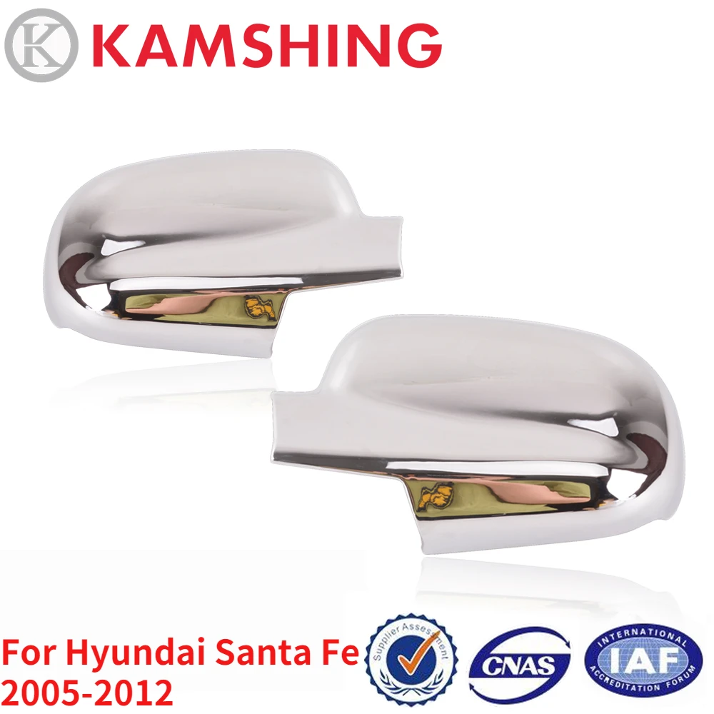 

CAPQX For Hyundai Santa Fe 2005-2012 Chrome Outside Rearview Mirror Trim Cover Side Mirror Reversing Mirror Garnish Cap Shell