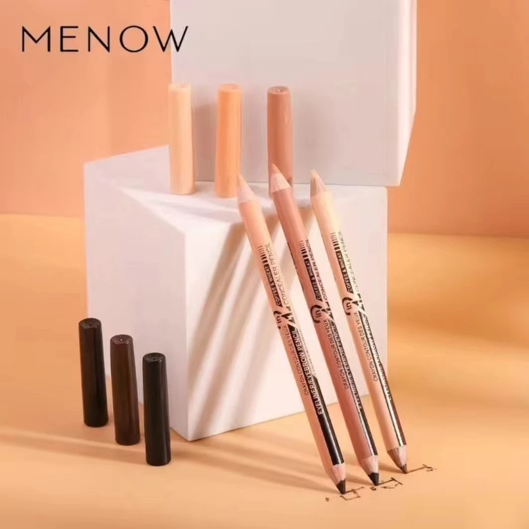 

2pcs MENOW Double Head Concealer Eyeliner Contour Highlight Shadow Three-dimensional Pencil Waterproof Female Makeup Cosmetics