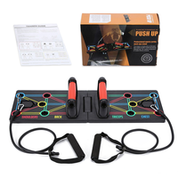 Home Strength Training 9 in 1 Push-up Bar Multi-function Push Up Board with Resistance Bands