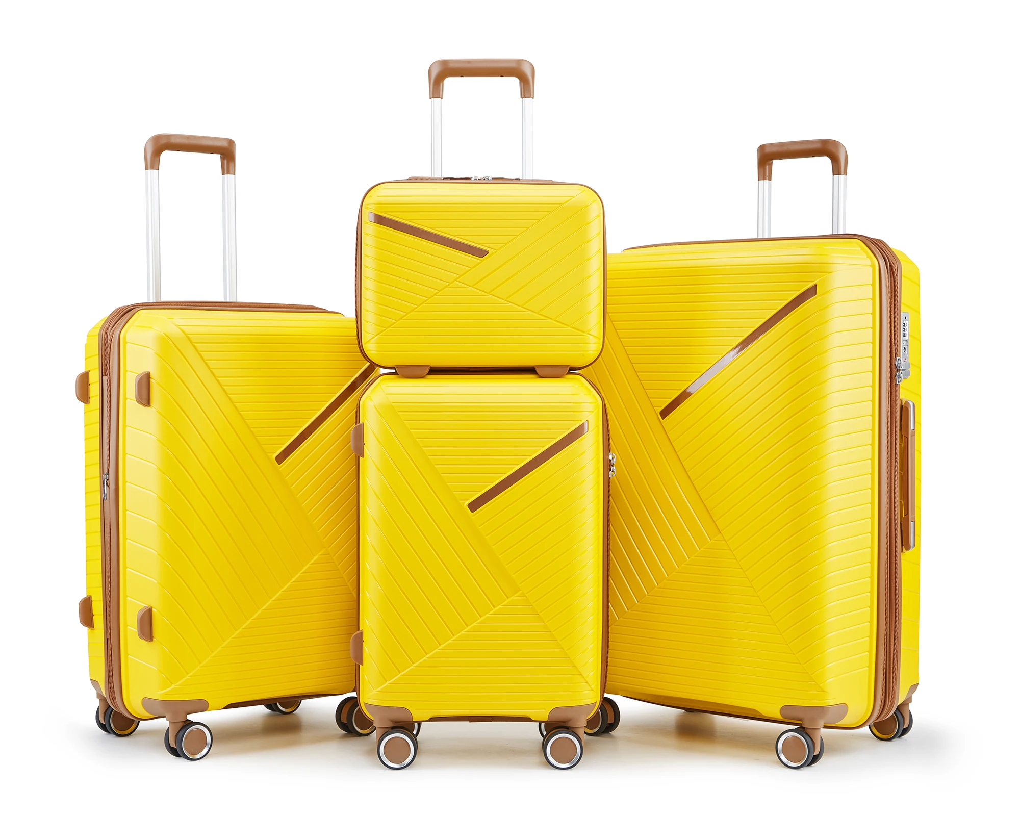 

Luggage Sets 4 Piece(14/20/24/28), Expandable Lightweight Suitcase with 4 Double 360 Degrees Mute Spinner Wheels PP Materials Durable TSA Lock Travel Luggage