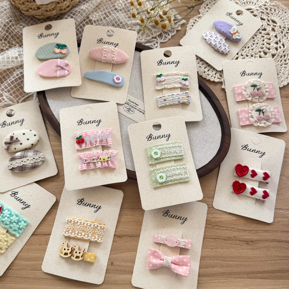 2pcs/set Cartoon Cute Hair Clips for Baby Girls Barrettes Hairgrips Sweet Girl Hairpins Headdress Hair Accessories Kids Headwear