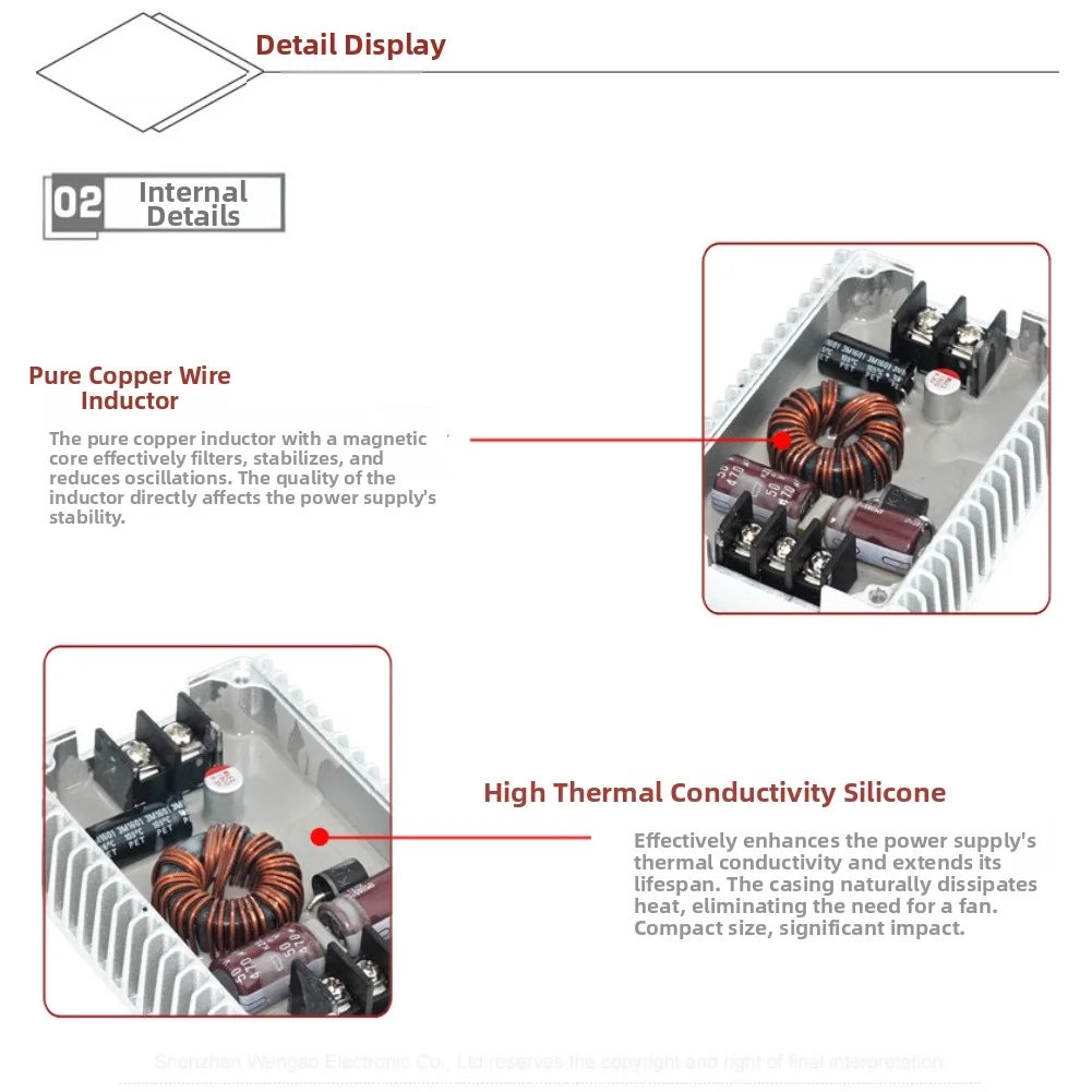 Car Step Down Converter 24V to 12V 30A 360W DC-DC Regulator with Reverse Polarity Overcurrent and Thermal Protection