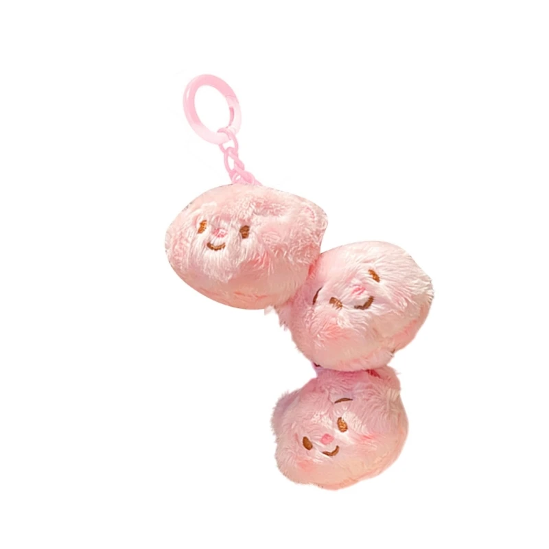 Lovely Cream Bear Plush Keychain for Bag Ornament Women Handbag Decoration School Student Backpack Plush Animal Pendant