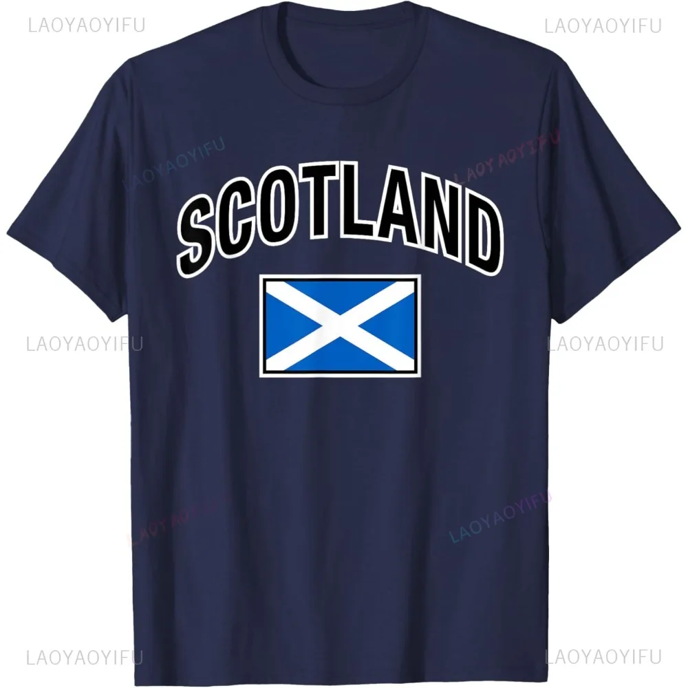 Vintage Style Scotland Flag Graphic Printed Women T-Shirt Fashion Casual Short Sleeve Man Streetwear Short Sleeve Harajuku Tees view 3