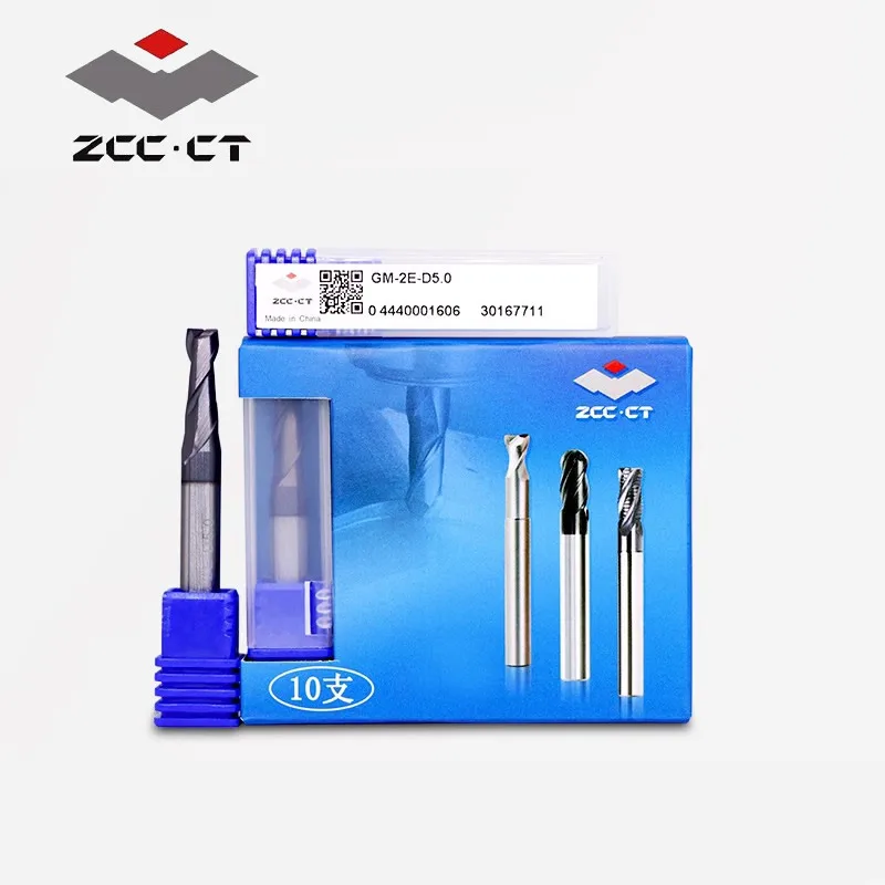 

ZCCCT GM-2E 2-Flute Flattened End Mills With Straight Shank D1.0~D20.0 HRC50 GM Series For General Machining