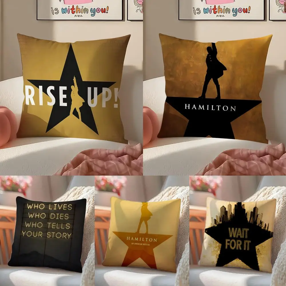

Fashion H-Hamilton Elegant Cushion Cover Pillowcase Short Plush Invisible zipper Room Sofa Cushion Cover