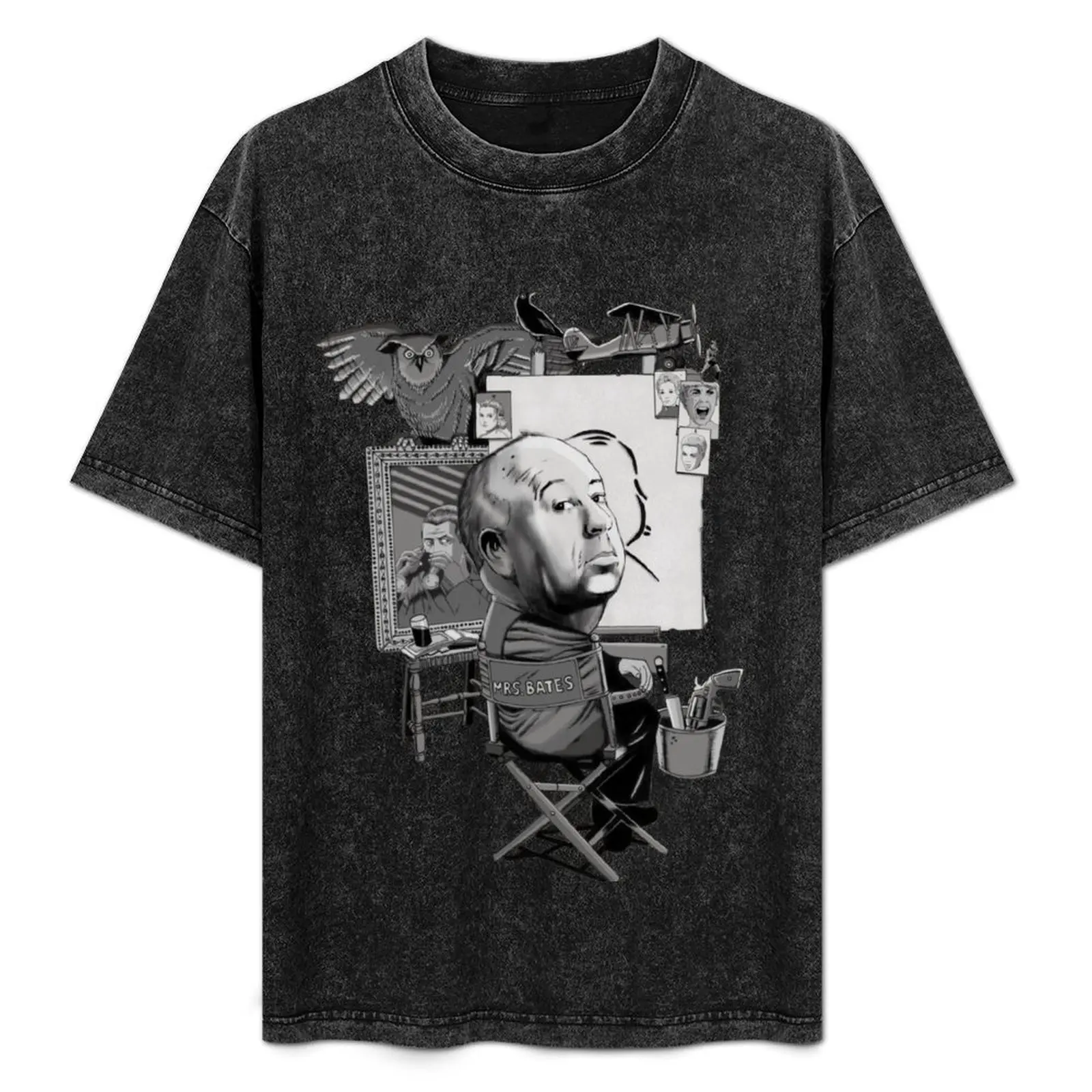 

Футболка Alfred Hitchcock, стильный топ с короткими рукавами и графическим принтом