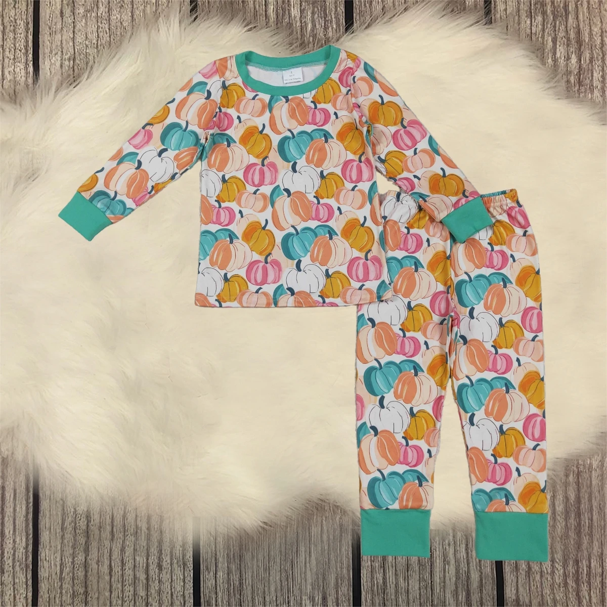 

Baby Girl Long Sleeves Pumpkins Shirt Children Pants Set Girls Pajamas Toddler Kids Outfits Thanksgiving Clothes Wholesale