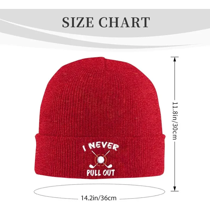 I Never Pull Out Golf Knit Beanie Unisex Winter Warm Acrylic Skull Cap for Outdoor