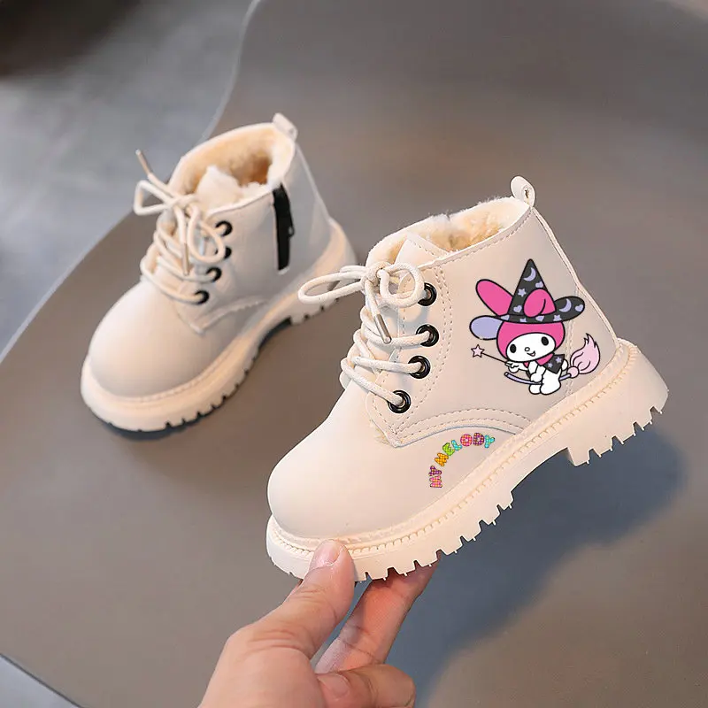 Children\'s snow boots Kuromi cartoon anime boys girls winter shoes Melody white outdoor waterproof boots plush casual sneakers