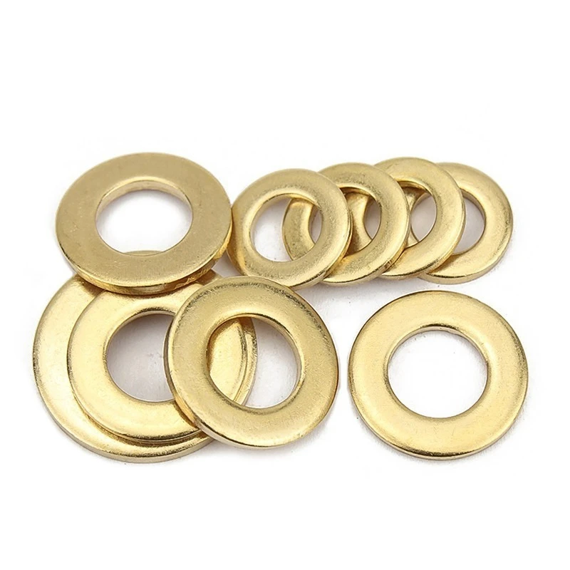 M12 M14 M16 M18 M20 M22 M24 Brass Flat Washer DIN 125, Copper Plain Washer, Solid Brass Flat Gasket, Sealing Spacer Washer