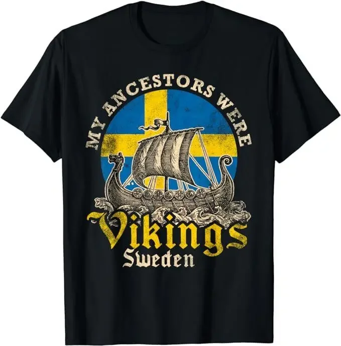 NEW LIMITED Swedish Sweden Swede Viking Ship Flag T-Shirt Size S-5XL