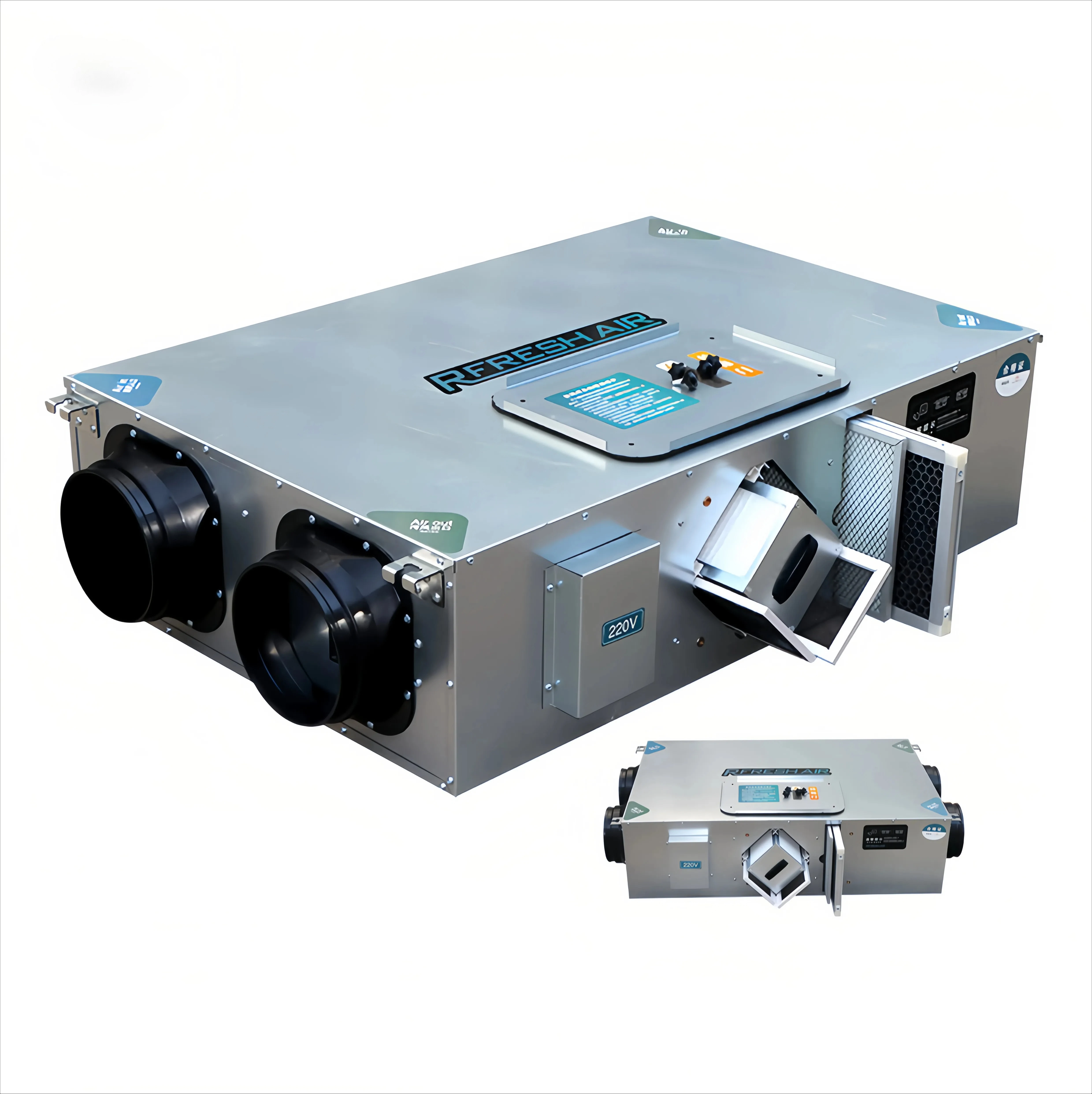 Full heat exchange fresh air system PM2.5 high-efficiency ceiling bidirectional fan