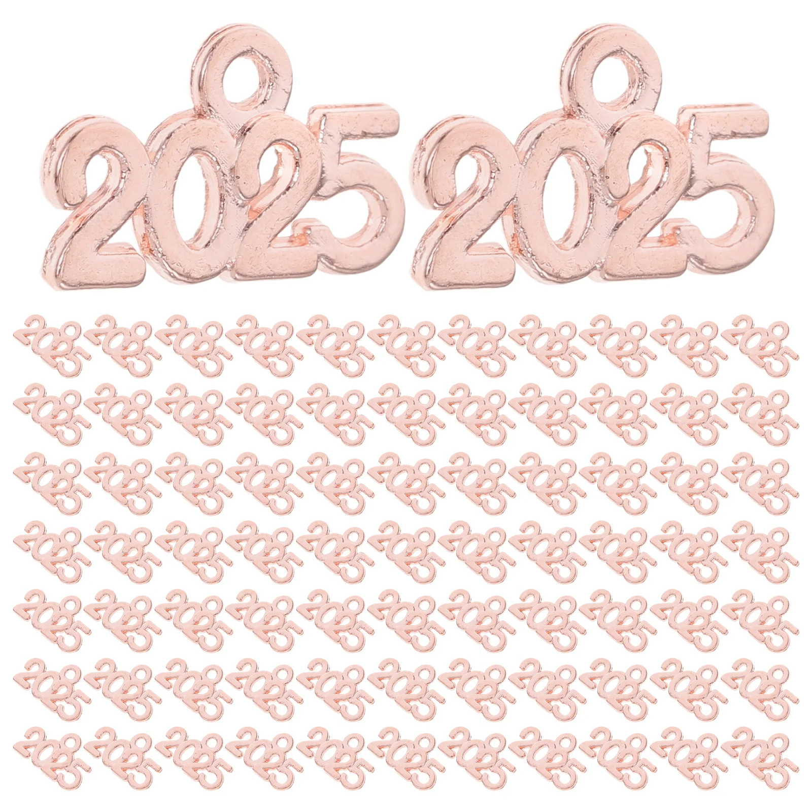 100 قطعة سلسلة المفاتيح سبيكة السحر 2025 عدد السنة قلادة لصنع المجوهرات Crafts بها بنفسك الحرف أساور القلائد Keyrings سحر ل #2