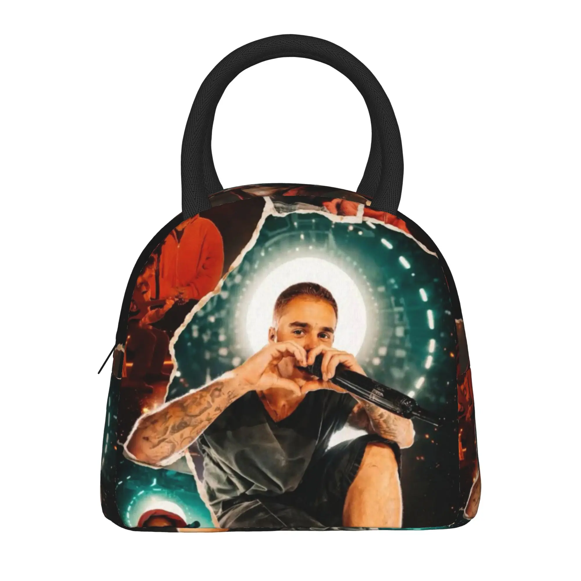 Justines Bieberchella Biebers Concert 2026 Thermal Insulated Lunch Bags for Office Bento Box Men Women Cooler Thermal Lunch Box