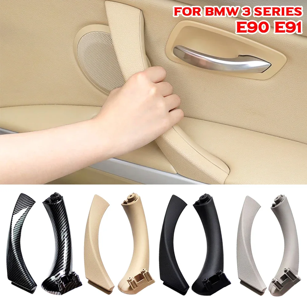 Car Inner Handle Interior Door Panel Pull Trim Cover Gray Beige Black left Right For BMW 3 series E90 E91 316 318 320 325 328