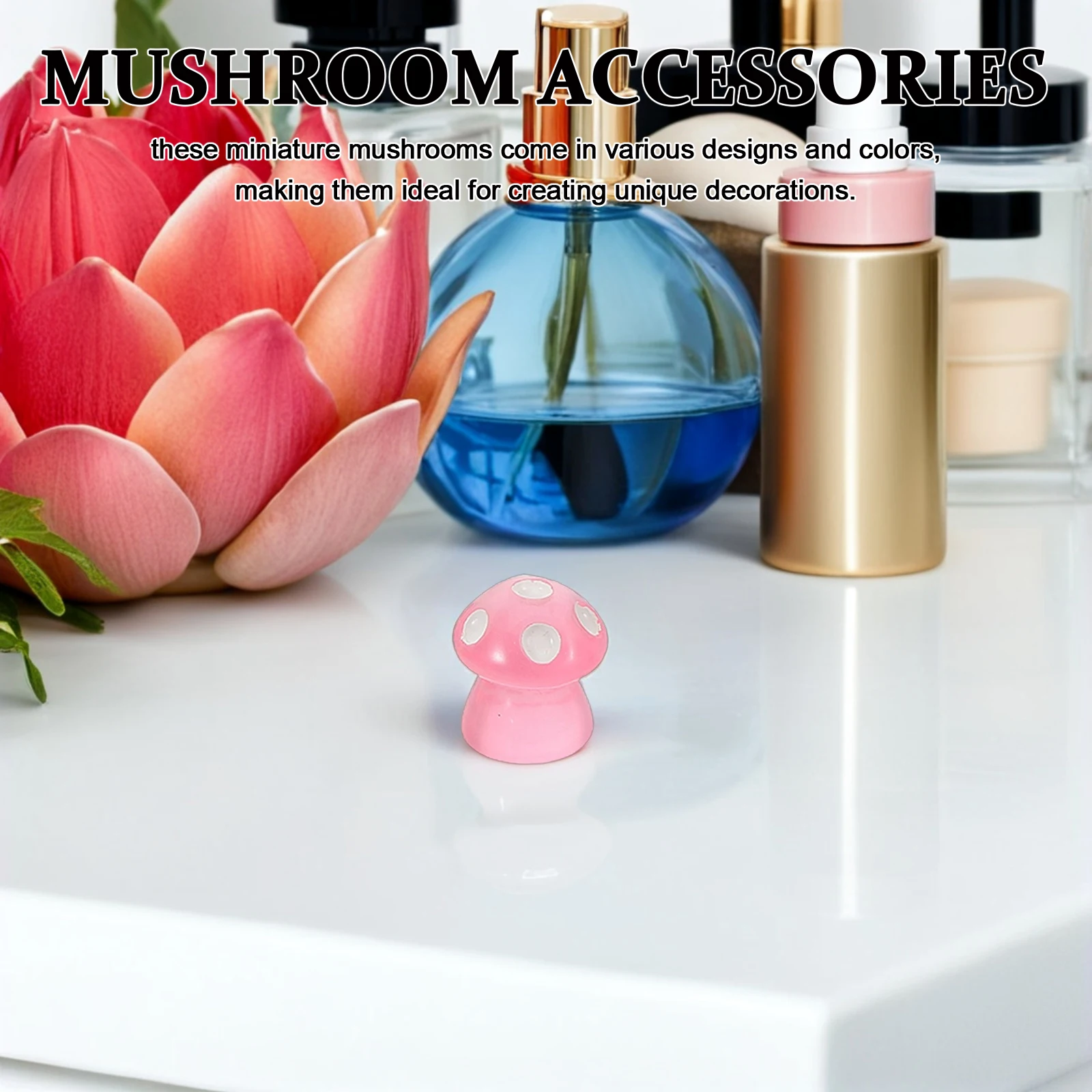 

100pcs Luminous Mini Mushrooms Glow In The Dark Tiny Resin Figurines For Diy Crafts Fairy Garden Terrarium Micro Landscape