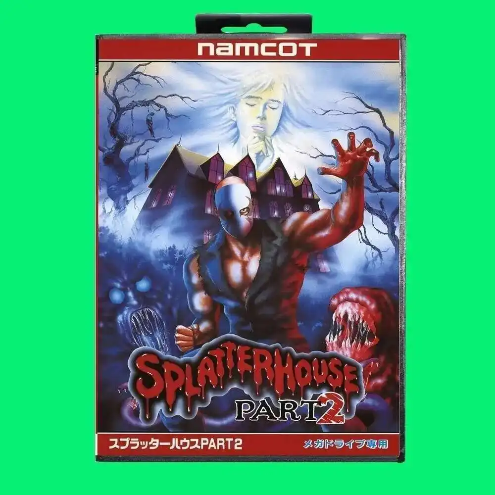 Cartucho de juego Splatterhouse 2, tarjeta de juego MD de 16 bits con cubierta JP, caja de venta al por menor para Sega Mega Drive