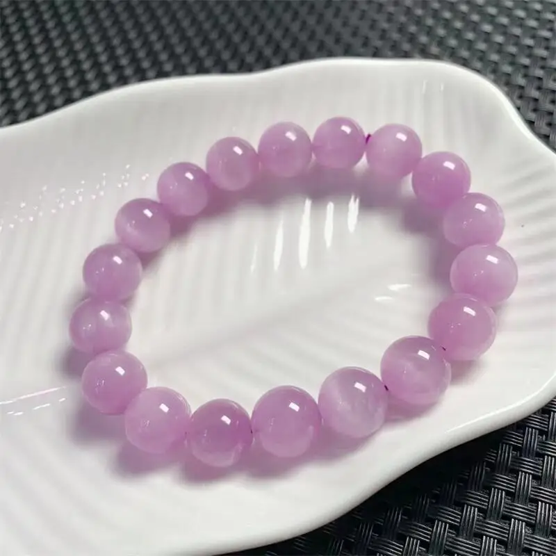 

14MM Natural Kunzite Bracelet Gemstone Crystal Reiki Healing Fengshui Gemstone Fengshui Jewelry Gift 1PCS