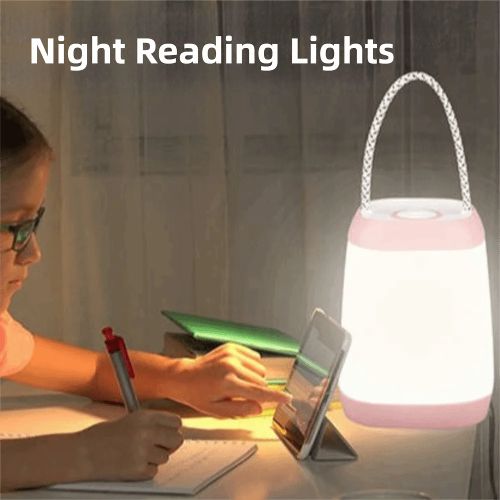 3 Light Modes LED Camping Lights Portable Bright Night Reading Lights Multifunctional Handheld Emergency Lamp Camping