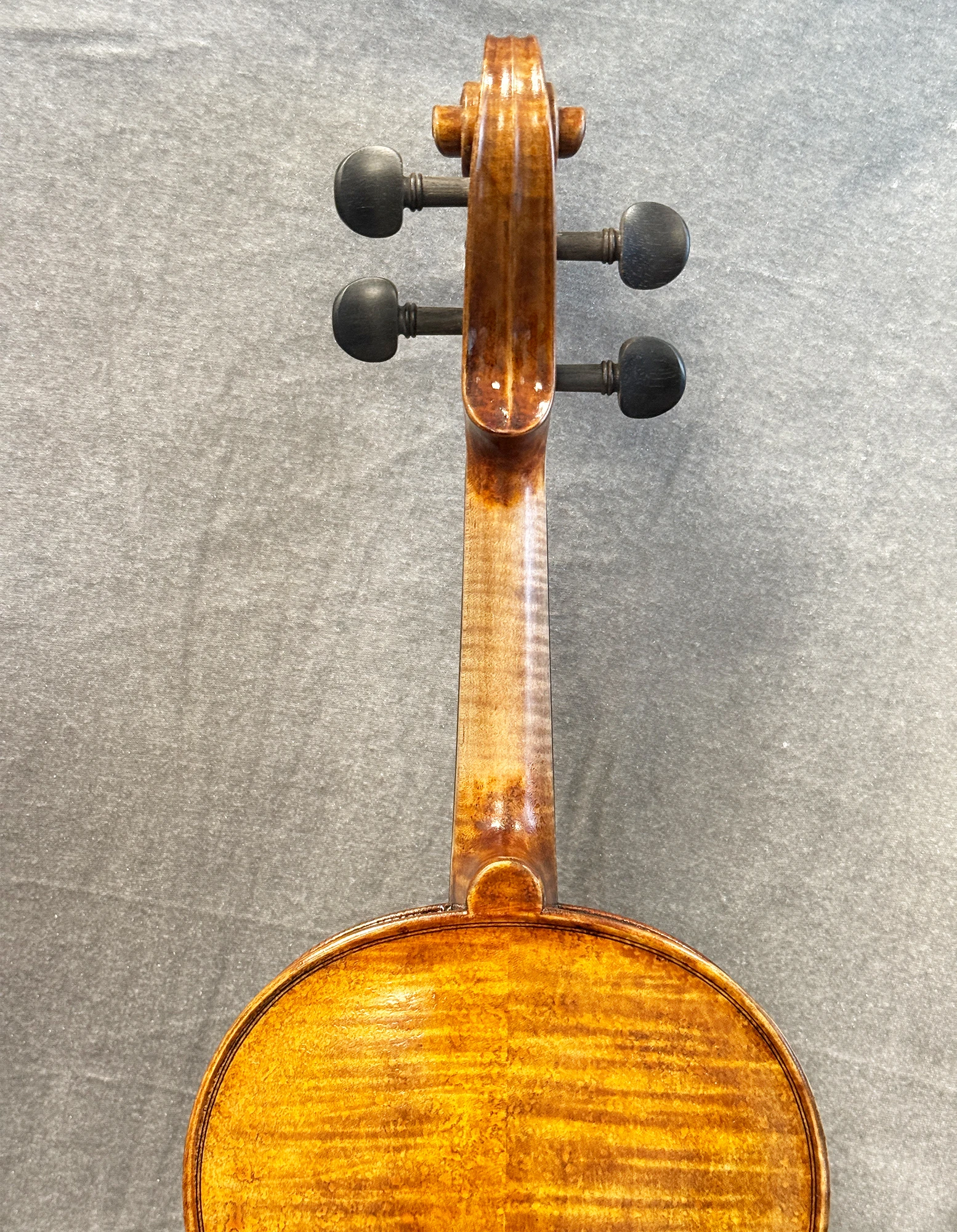 4/4 Handmade Violin Stradivarius 1716 Replica, Antique Oil Varnish, Flamed Maple Back, Ebony Parts, Complete Outfit with Case &