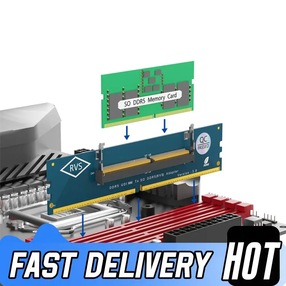 

1-5PCS DDR5 Memory Adapter Card Laptop to Desktop Memory Tester RAM Connector DIMM Card SO-DIMM to PC Converters Connector Card
