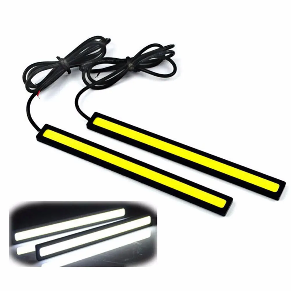 2Pcs COB LED Ultra-Thin Low-Power Automatic DRL & Fog Light 12V Universal Waterproof High-Bright Car Light Strip