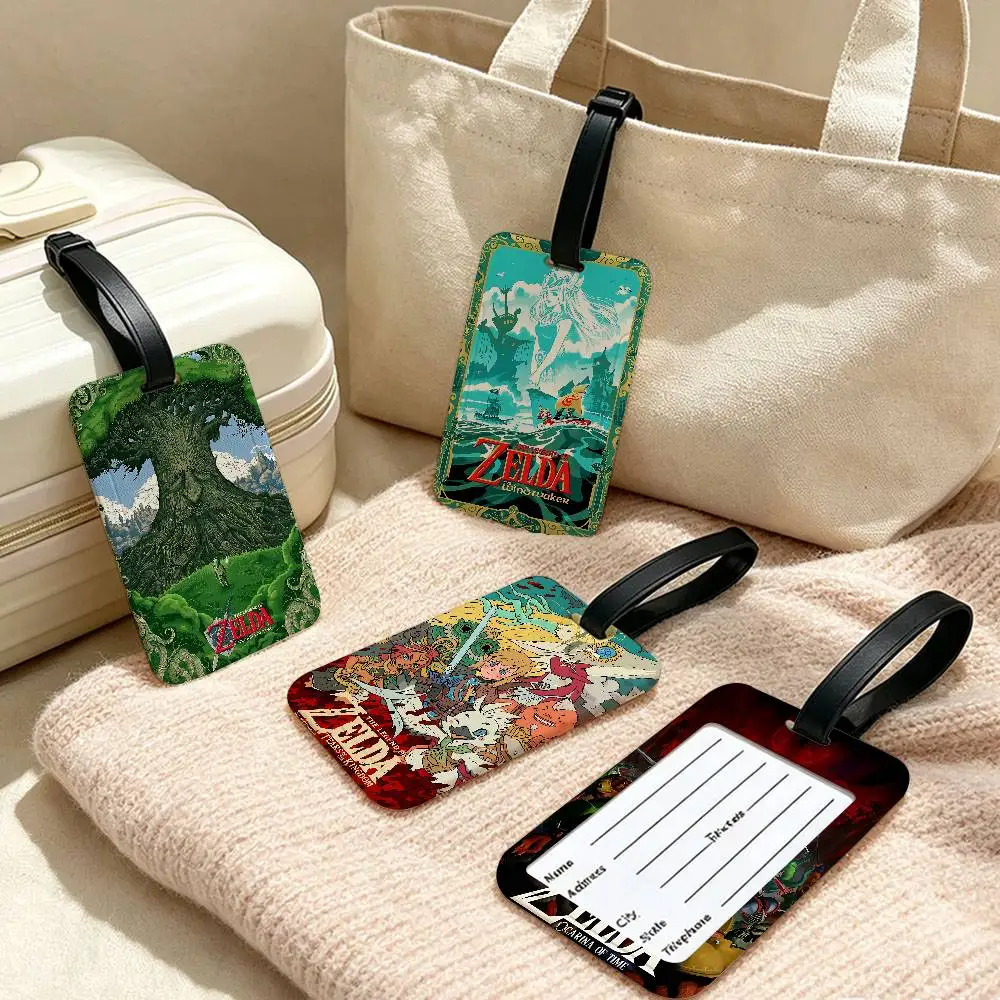 Legend Video Game Zeldas PVC Luggage Tag With Information Card Anti lost Name Label For Suitcase Backpack Travel Accessory