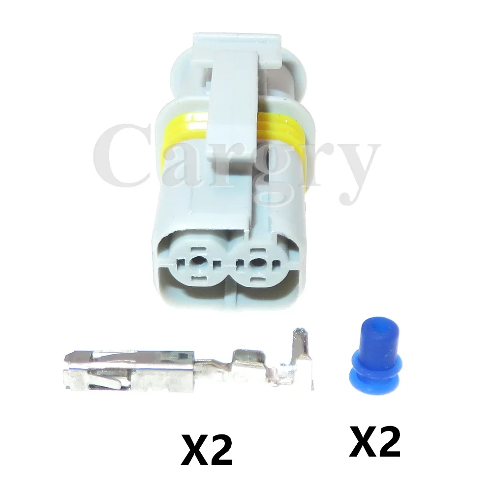1 Set 2P 18385000002 Car Wire Harness Waterproof Plug AC Assembly Automobile Electronic Injection Motor Start Relay Socket