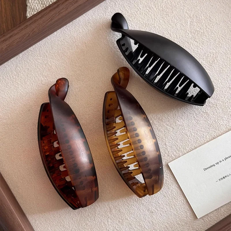 Korean French Retro Banana Clip Elegant Less Hair Ponytail Hairpin Seamless Girls Women Headwear Hair Styling Tools Accessories