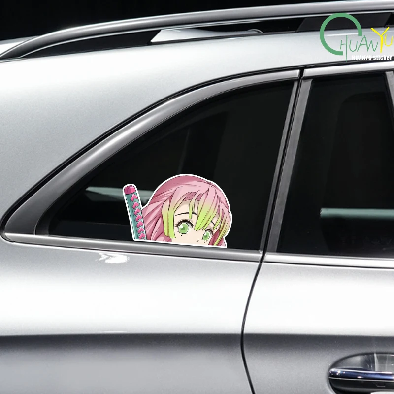 Cute Beauty Peeping Anime Car Stickers PVC Bumper Windshield Cover Scratches Accessories Auto Decal Motorcycle Laptop Decoration