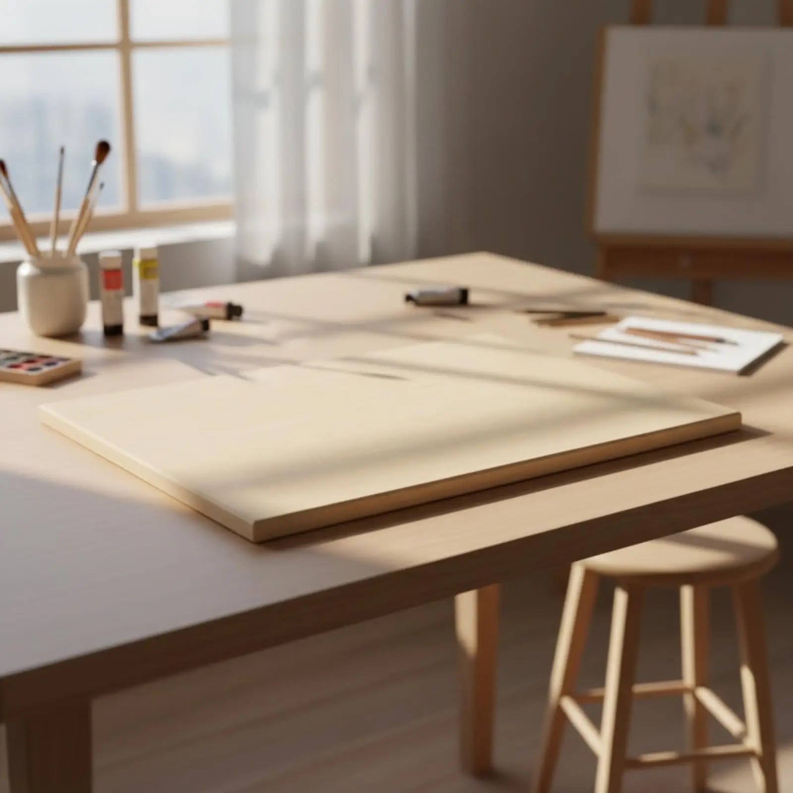 Sketch Board Wooden for Drawing Easel Art Panel Portable Wood Drawing Board for Painting Practice Professional Artists