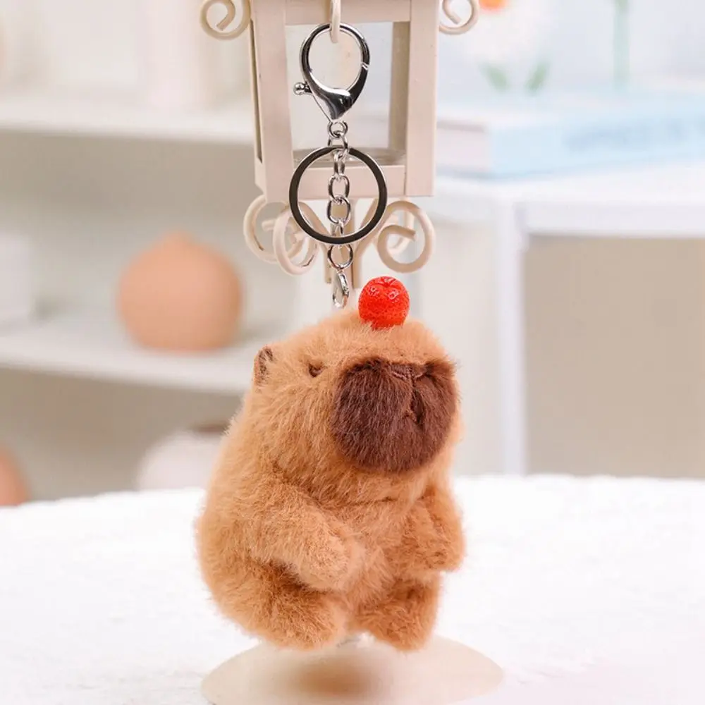 Interrupteur porte-clés en peluche Shoous Capybara, coton PP, queue remuant, pendentif de couple de dessin animé, musique drôle, porte-clés, 03/3