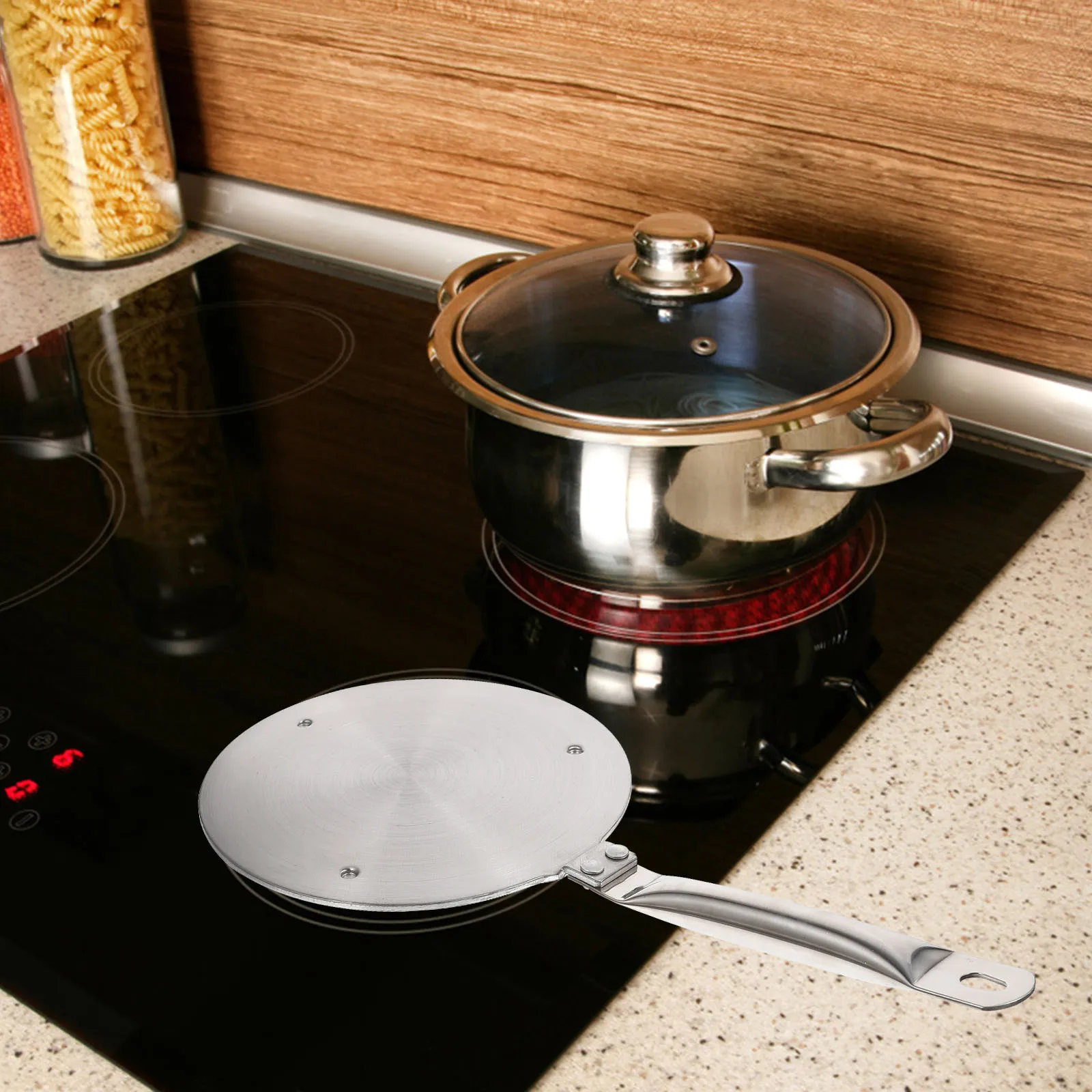 

Stainless Steel Induction Cooker Adapter Plate Heat Diffuser H Kitchen Must Haves Thermal Guide Converter Disk Easy